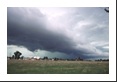 This supercell thunderstorm begins to gust out showing signs of large outflow arcus cloud and non-rotation wall cloud.