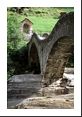 The arched, bridge conveniently joins the existing rock in mid-stream – the walkway was the perfect width for two young lovers.