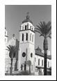 Palm tree and church.