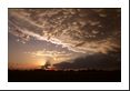 At sunset, the most spectacular display of mammatus I have ever seen is underlit revealing every pocket of cloud shaped like breasts (which is where the name mammatus comes).