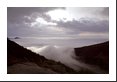 A deck of stratus clouds sits below us looking like an ocean at this 11,000 feet trail stop; hours later the first snow of the fall season prevented us from reaching the summit at 14,255 feet.